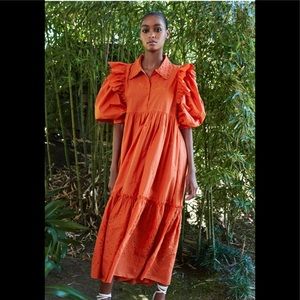 ZARA Openwork Embroidered Dress size XS